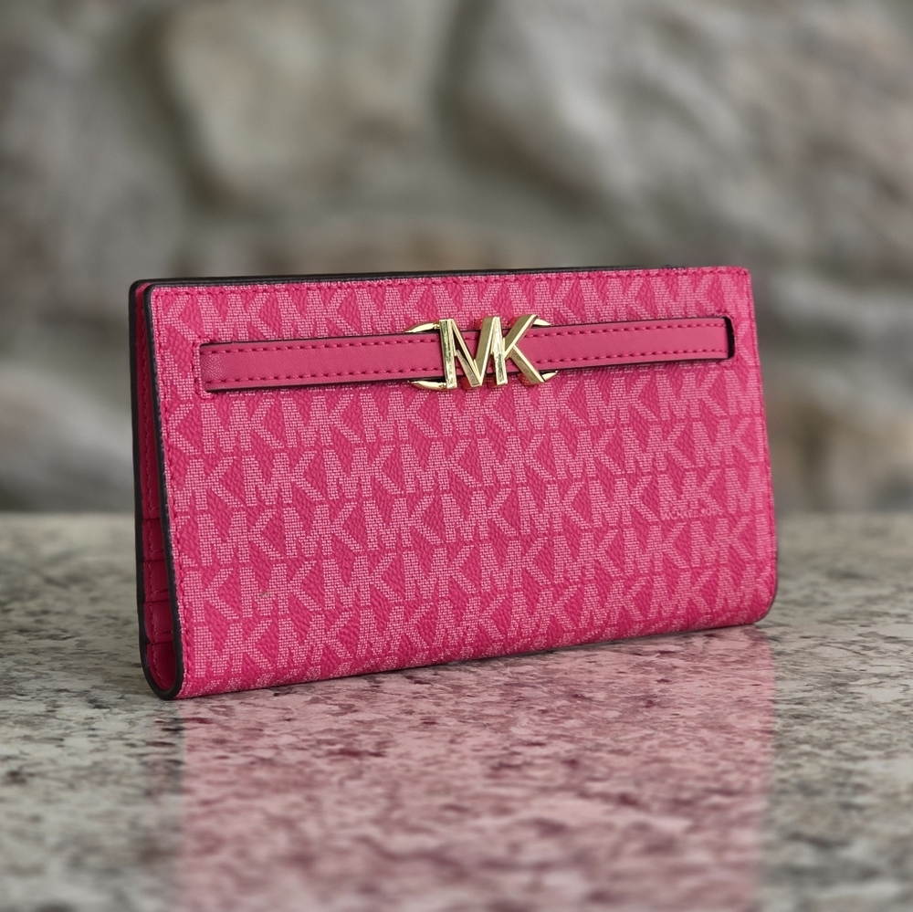 Michael Kors Reed Logo Large Pink Wallet